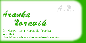 aranka moravik business card